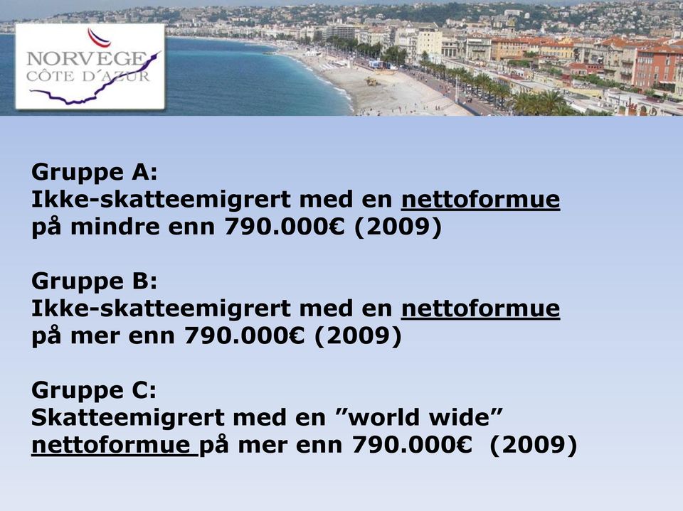 000 (2009) Gruppe B: Ikke-skatteemigrert med en