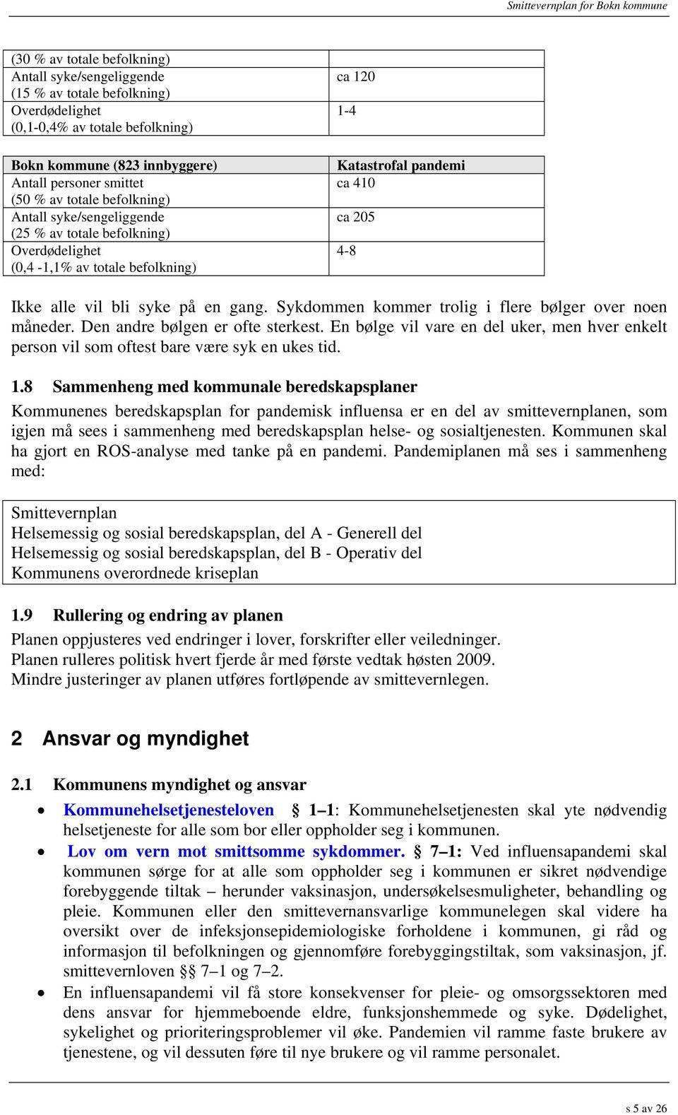 Sykdommen kommer trolig i flere bølger over noen måneder. Den andre bølgen er ofte sterkest. En bølge vil vare en del uker, men hver enkelt person vil som oftest bare være syk en ukes tid. 1.