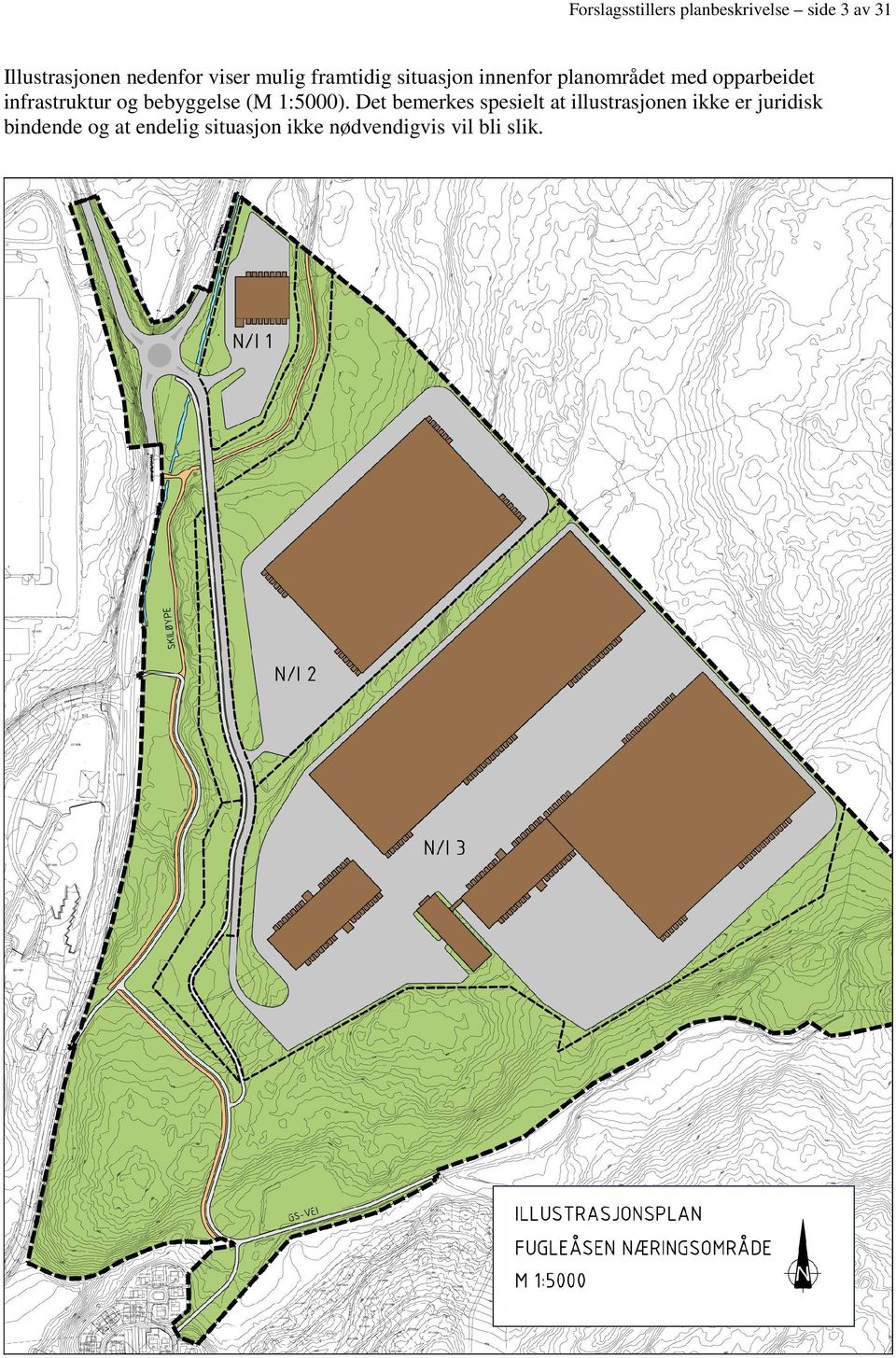 infrastruktur og bebyggelse (M 1:5000).