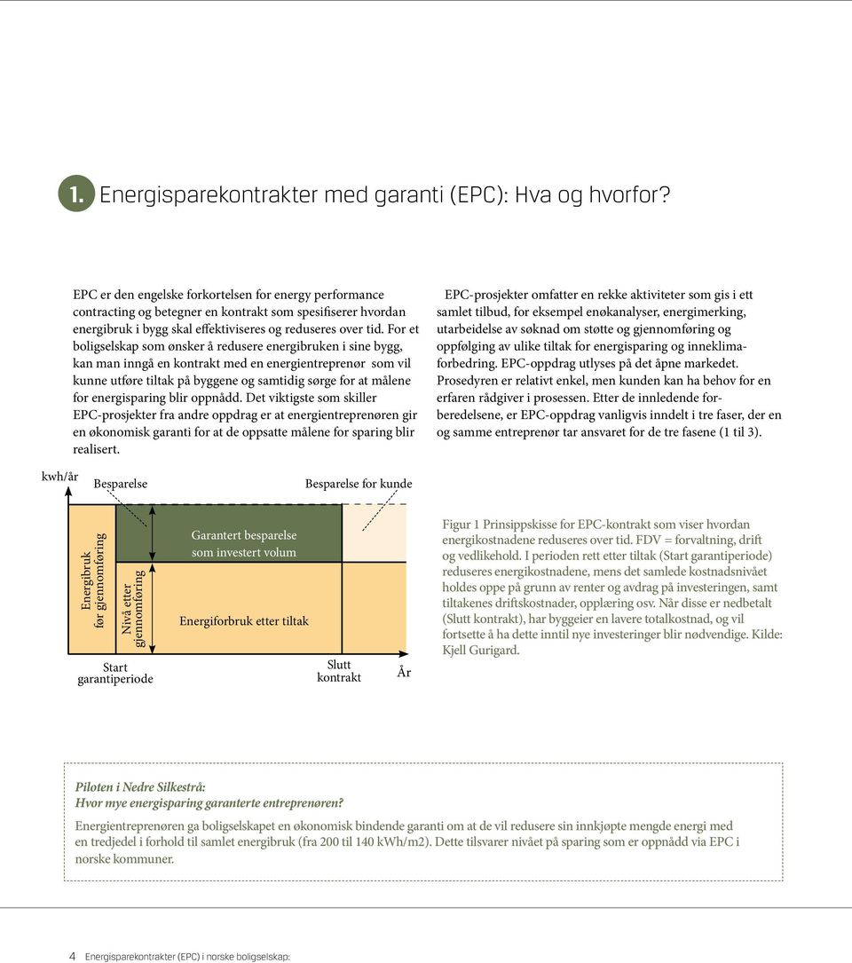 For et boligselskap som ønsker å redusere energibruken i sine bygg, kan man inngå en kontrakt med en energientreprenør som vil kunne utføre tiltak på byggene og samtidig sørge for at målene for