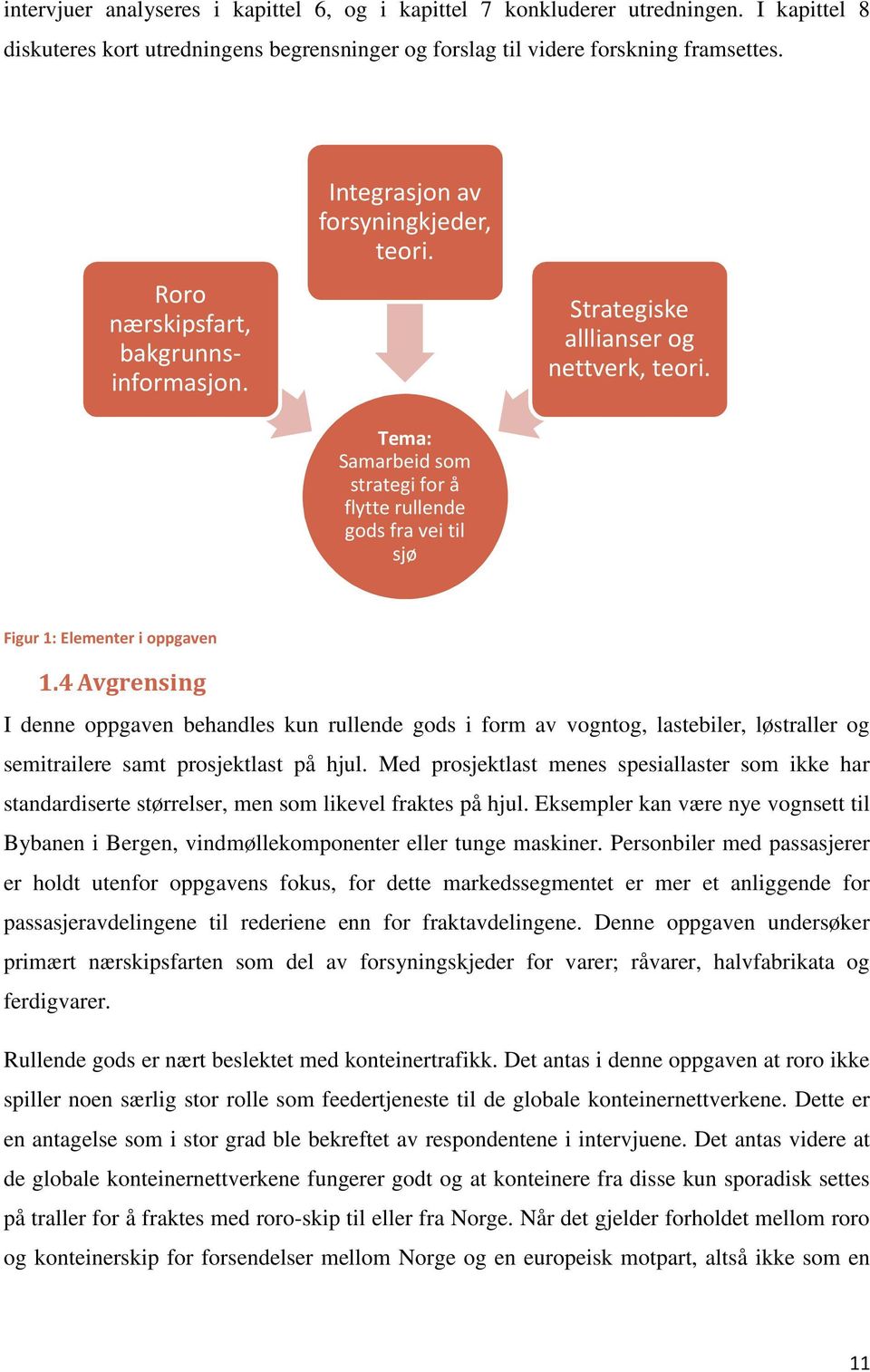 Figur 1: Elementer i oppgaven 1.4 Avgrensing I denne oppgaven behandles kun rullende gods i form av vogntog, lastebiler, løstraller og semitrailere samt prosjektlast på hjul.