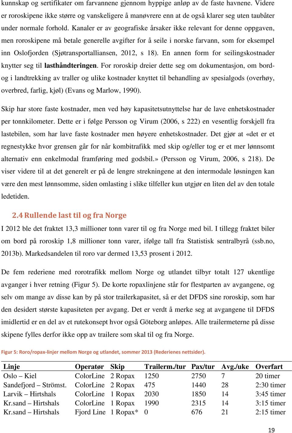 Kanaler er av geografiske årsaker ikke relevant for denne oppgaven, men roroskipene må betale generelle avgifter for å seile i norske farvann, som for eksempel inn Oslofjorden (Sjøtransportalliansen,