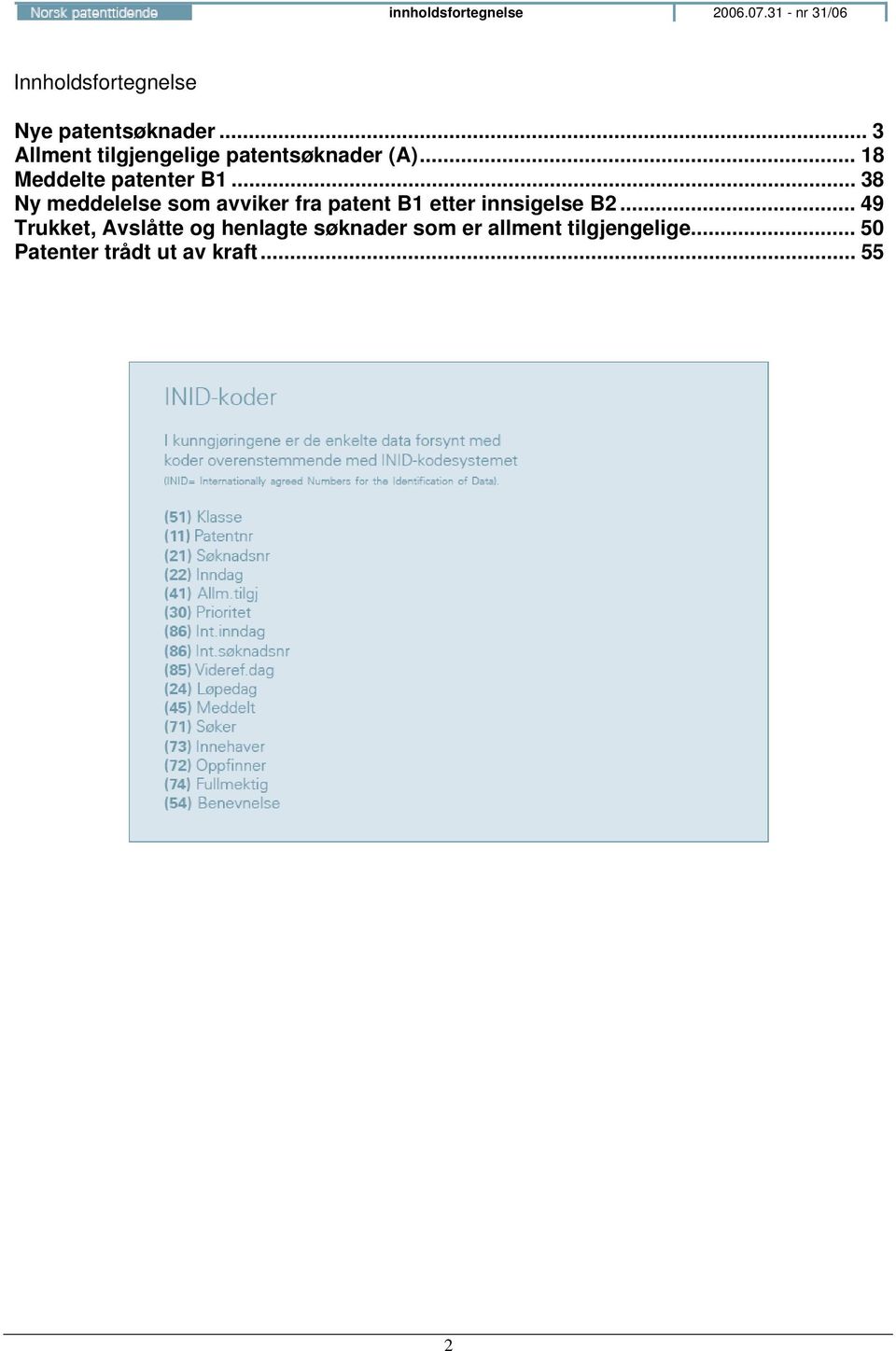 .. 38 Ny meddelelse som avviker fra patent B1 etter innsigelse B2.