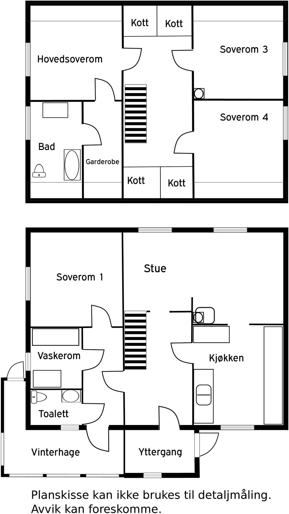 Kjøkken Toalett Vinterhage Yttergang Planskisse