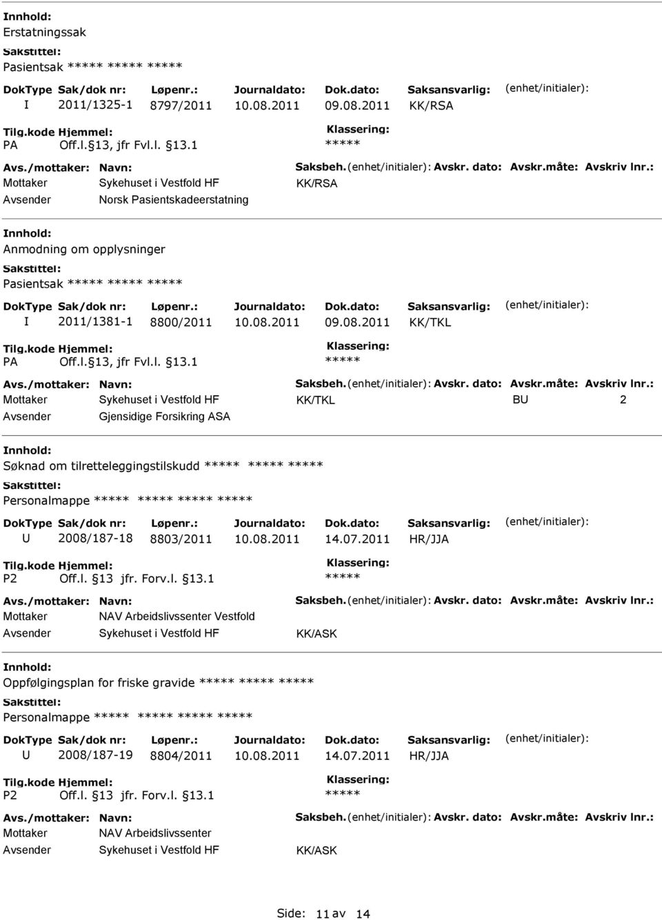 tilretteleggingstilskudd Personalmappe 2008/187-18 8803/2011 14.07.