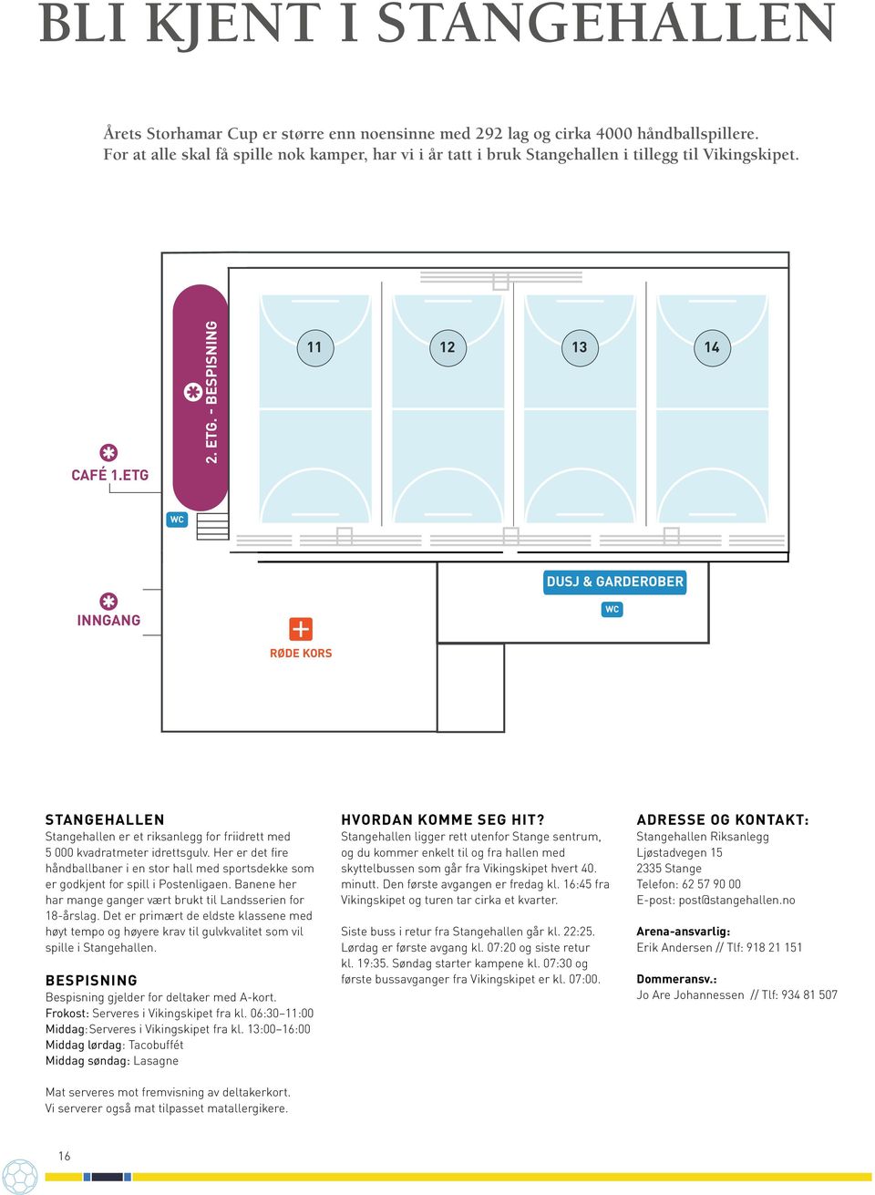 - BESPISNING 11 12 13 14 WC DUSJ & GARDEROBER INNGANG WC RØDE KORS STANGEHALLEN Stangehallen er et riksanlegg for friidrett med 5 000 kvadratmeter idrettsgulv.