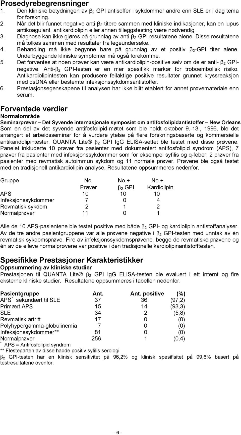 Når det blir funnet negative anti-β 2 -titere sammen med kliniske indikasjoner, kan en lupus antikoagulant, antikardiolipin eller annen tilleggstesting være nødvendig. 3.