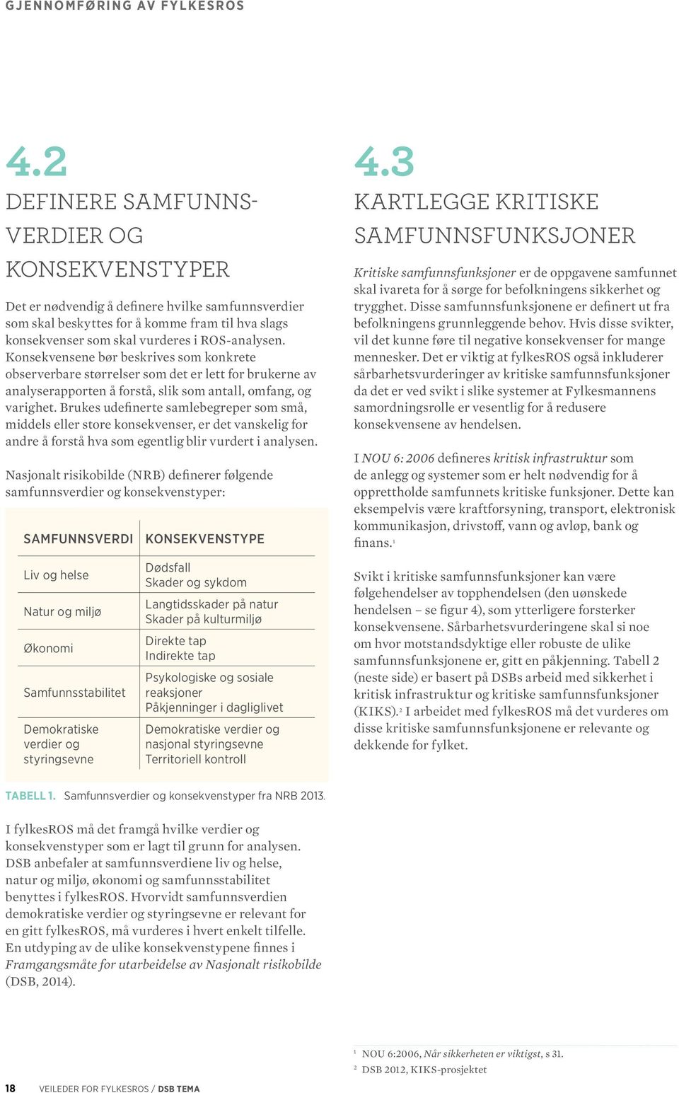 Konsekvensene bør beskrives som konkrete observerbare størrelser som det er lett for brukerne av analyserapporten å forstå, slik som antall, omfang, og varighet.