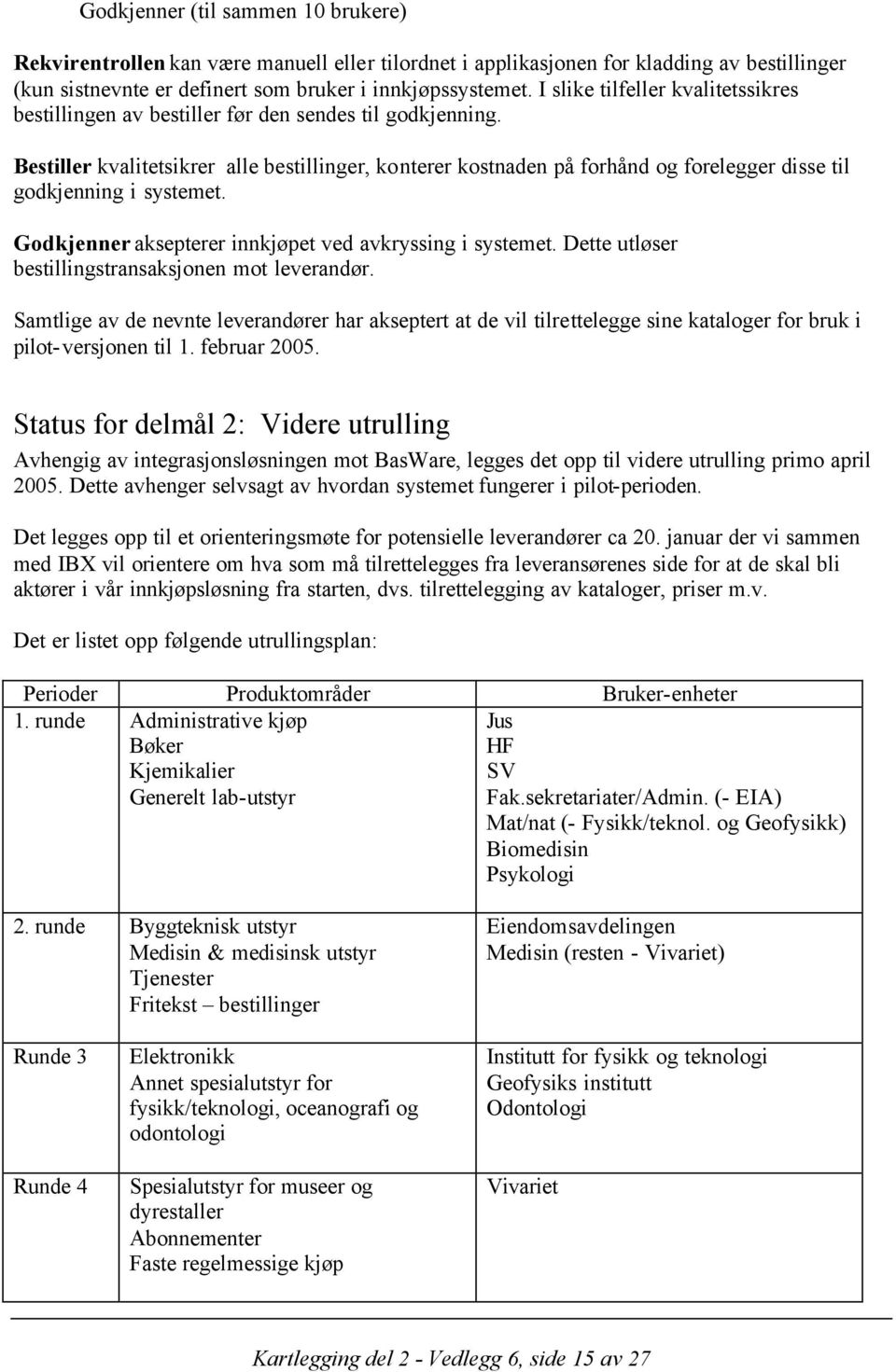 Bestiller kvalitetsikrer alle bestillinger, konterer kostnaden på forhånd og forelegger disse til godkjenning i systemet. Godkjenner aksepterer innkjøpet ved avkryssing i systemet.