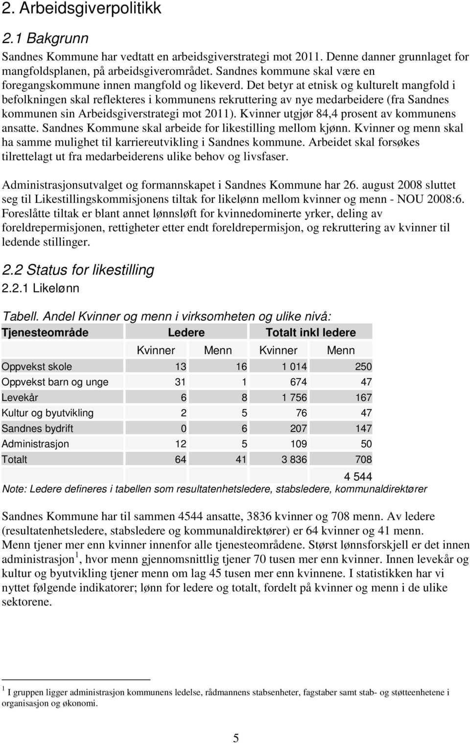 Det betyr at etnisk og kulturelt mangfold i befolkningen skal reflekteres i kommunens rekruttering av nye medarbeidere (fra Sandnes kommunen sin Arbeidsgiverstrategi mot 2011).