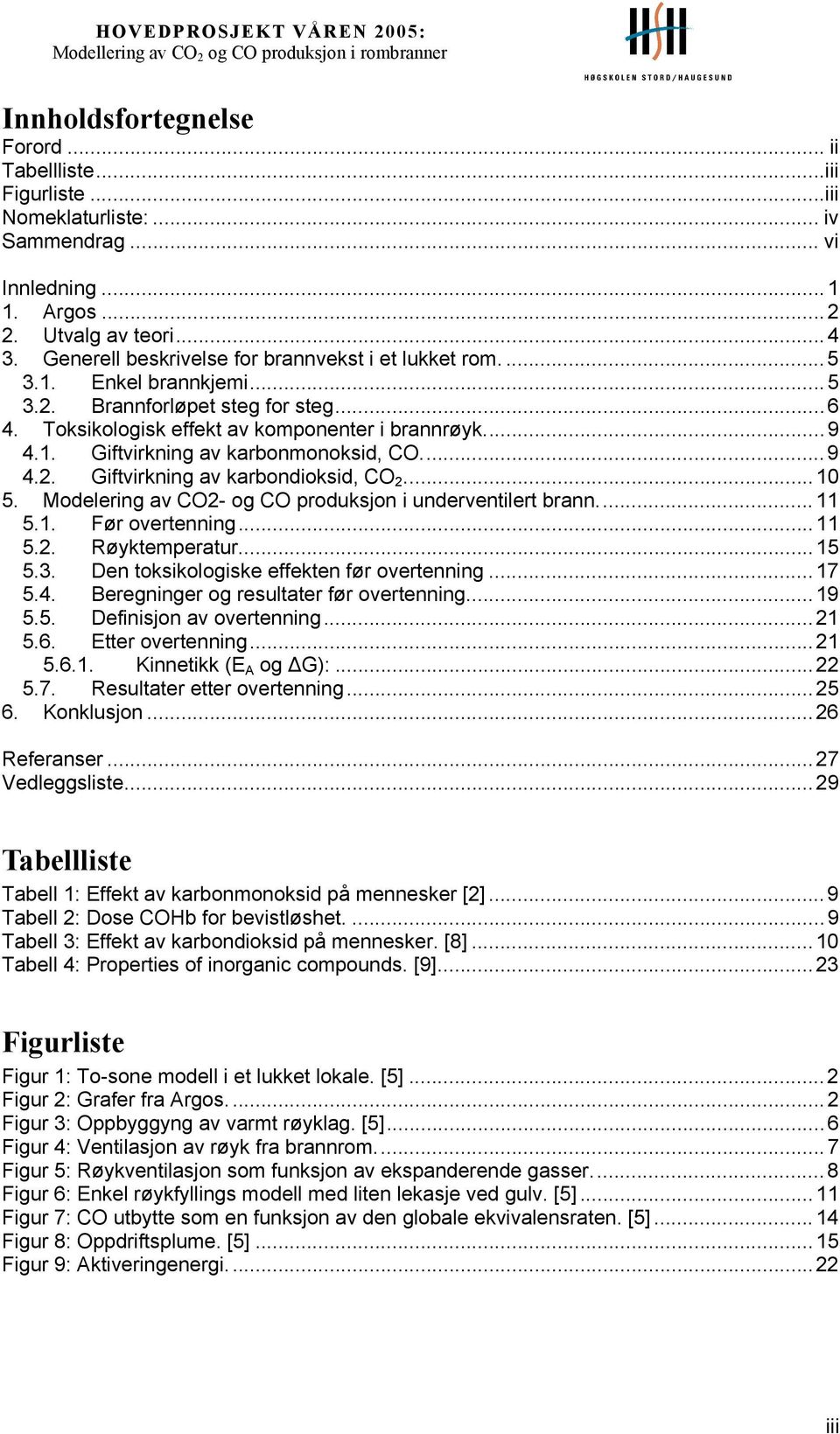 ..9 4.2. Giftvirkning av karbondioksid, CO 2...10 5. Modelering av CO2- og CO produksjon i unventilert brann...11 5.1. Før overtenning...11 5.2. Røyktemperatur...15 5.3.