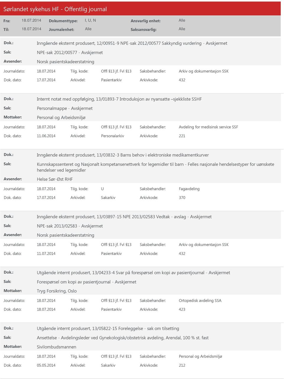 2014 Arkivdel: Personalarkiv Arkivkode: 221 Inngående eksternt produsert, 13/03832-3 Barns behov i elektroniske medikamentkurver Kunnskapssenteret og Nasjonalt kompetansenettverk for legemidler til