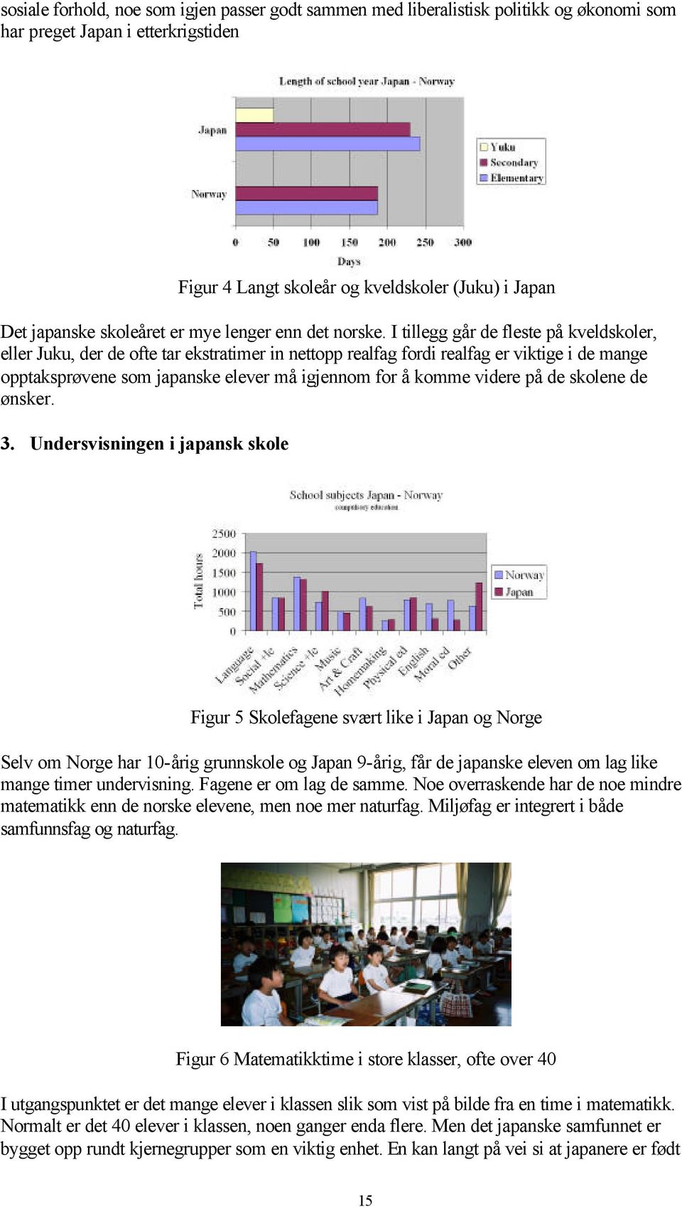 I tillegg går de fleste på kveldskoler, eller Juku, der de ofte tar ekstratimer in nettopp realfag fordi realfag er viktige i de mange opptaksprøvene som japanske elever må igjennom for å komme