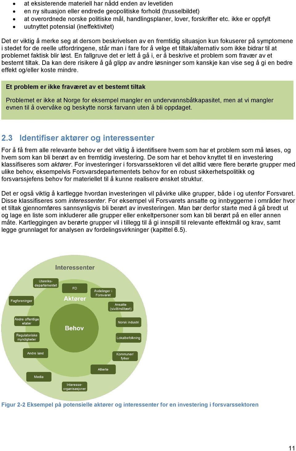 man i fare for å velge et tiltak/alternativ som ikke bidrar til at problemet faktisk blir løst. En fallgruve det er lett å gå i, er å beskrive et problem som fravær av et bestemt tiltak.