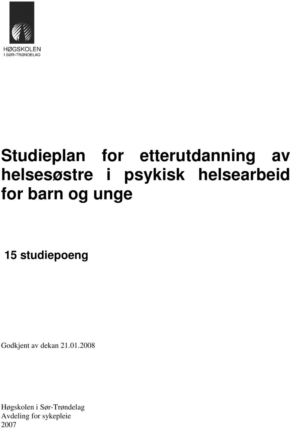 studiepoeng Godkjent av dekan 21.01.