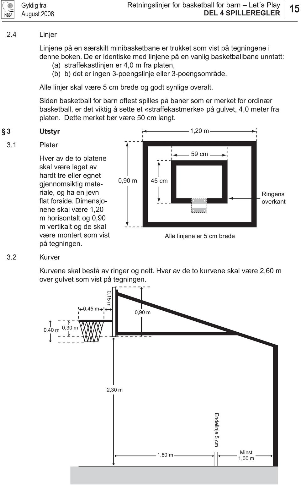 Alle linjer skal være 5 cm brede og godt synlige overalt.