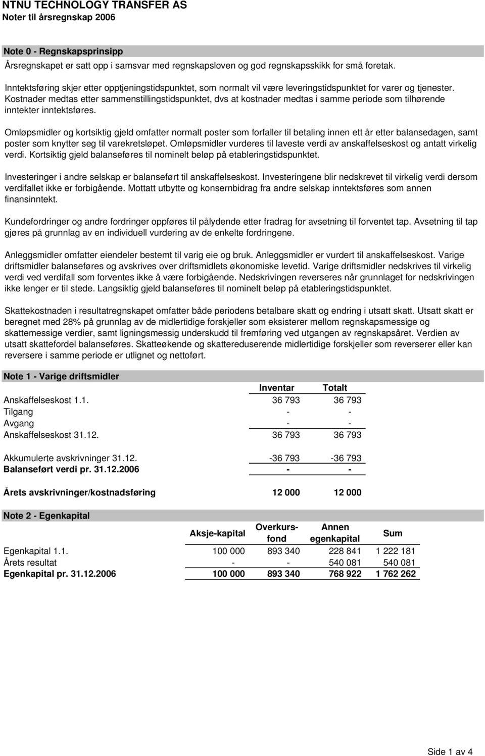 Kostnader medtas etter sammenstillingstidspunktet, dvs at kostnader medtas i samme periode som tilhørende inntekter inntektsføres.