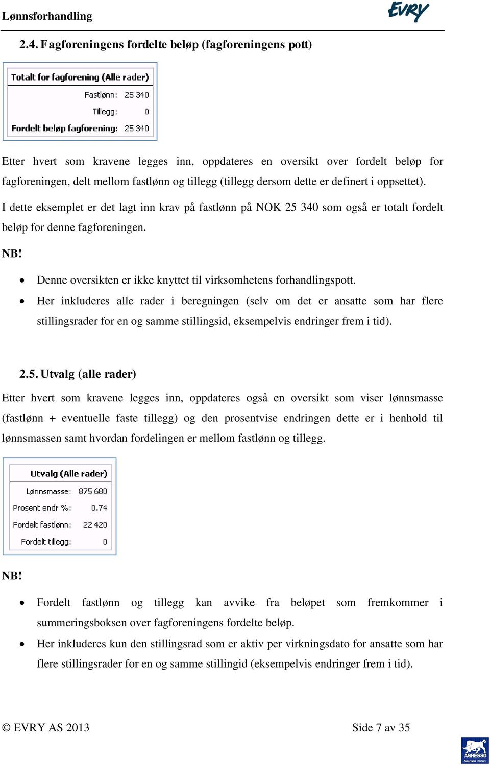 Denne oversikten er ikke knyttet til virksomhetens forhandlingspott.