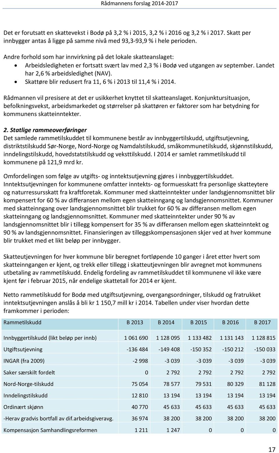 Skattøre blir redusert fra 11, 6 % i 2013 til 11,4 % i 2014. Rådmannen vil presisere at det er usikkerhet knyttet til skatteanslaget.