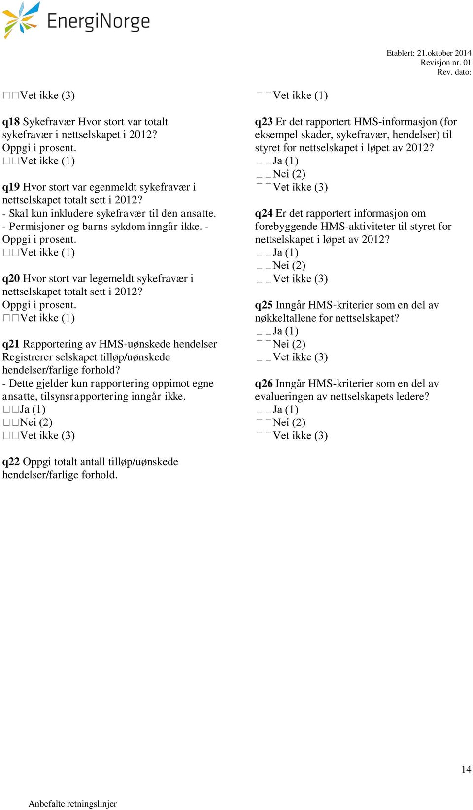 q19 Hvor stort var egenmeldt sykefravær i nettselskapet totalt sett i 2012? - Skal kun inkludere sykefravær til den ansatte. - Permisjoner og barns sykdom inngår ikke. - Oppgi i prosent.