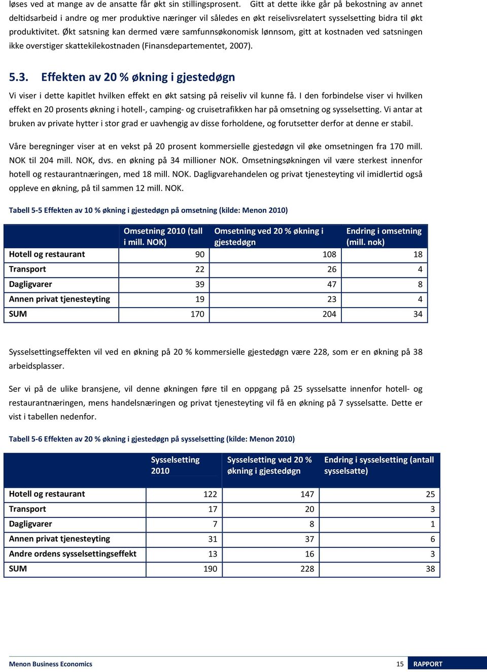 Økt satsning kan dermed være samfunnsøkonomisk lønnsom, gitt at kostnaden ved satsningen ikke overstiger skattekilekostnaden (Finansdepartementet, 2007). 5.3.