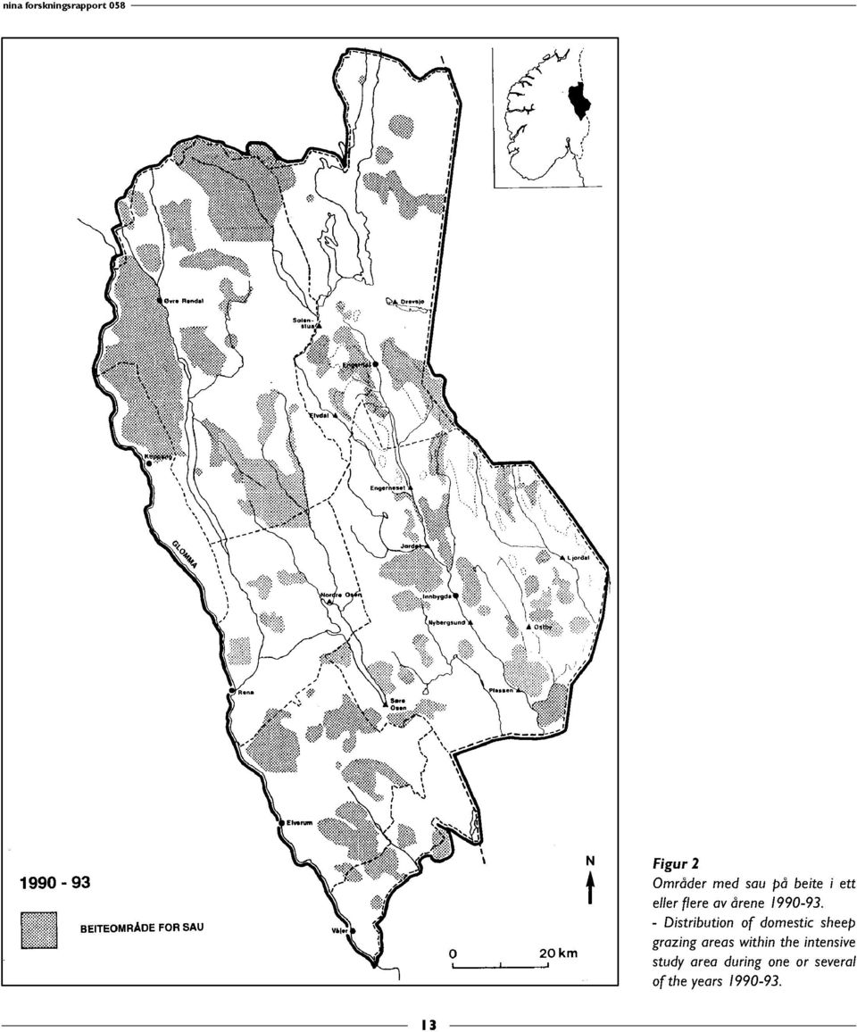 - Distribution of domestic sheep grazing areas within the