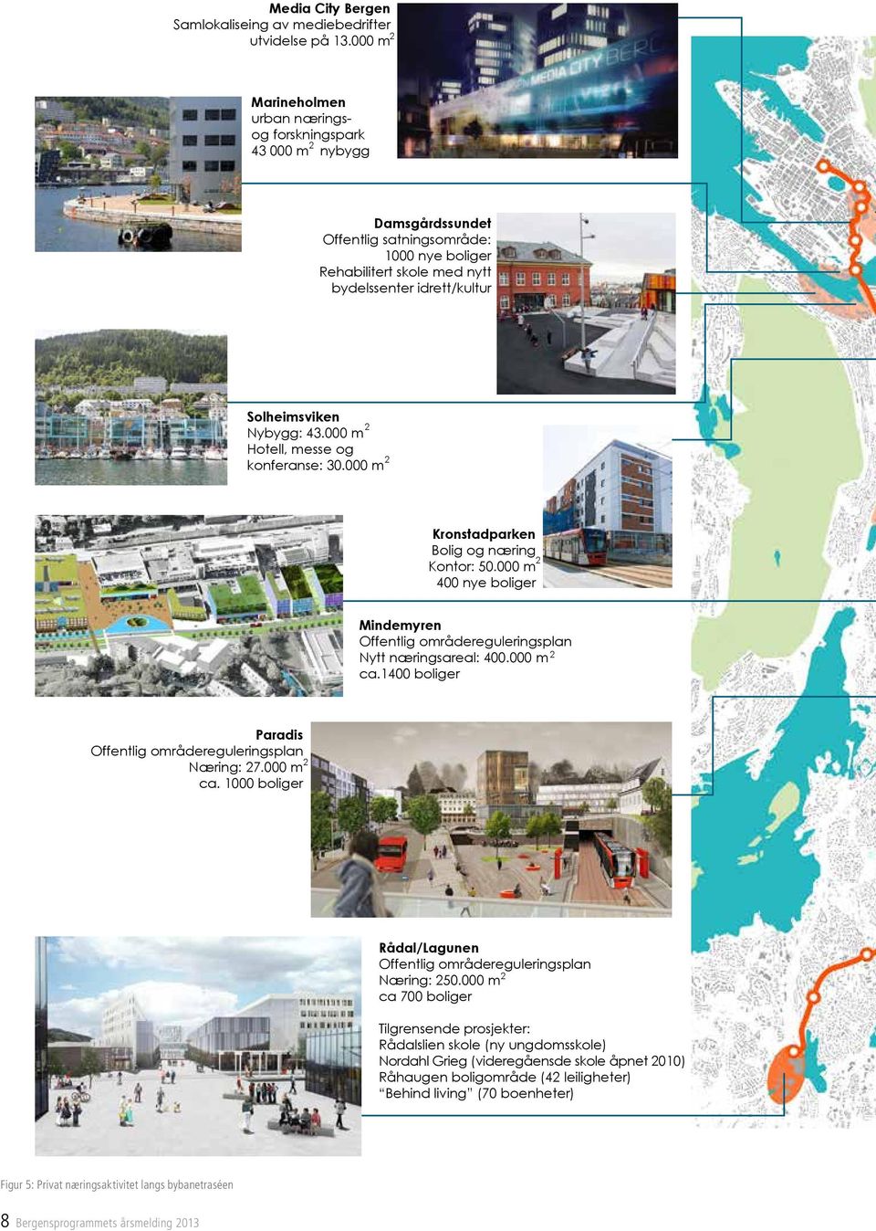 Nybygg: 43.000 m Hotell, messe og konferanse: 30.000 m 2 Kronstadparken Bolig og næring 2 Kontor: 50.000 m 400 nye boliger Mindemyren Offentlig områdereguleringsplan 2 Nytt næringsareal: 400.000 m ca.