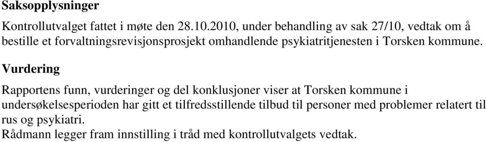 psykiatritjenesten i Torsken kommune.