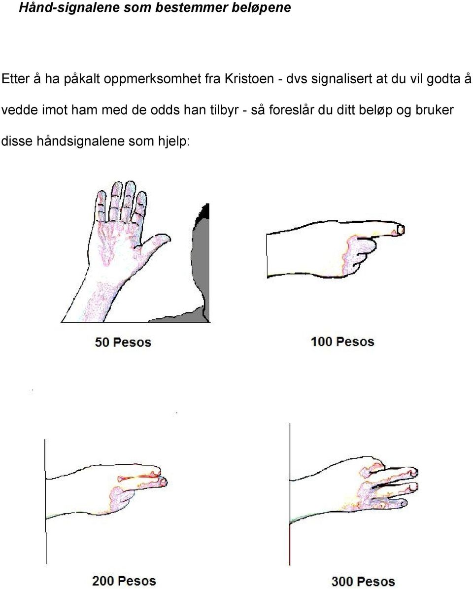 godta å vedde imot ham med de odds han tilbyr - så