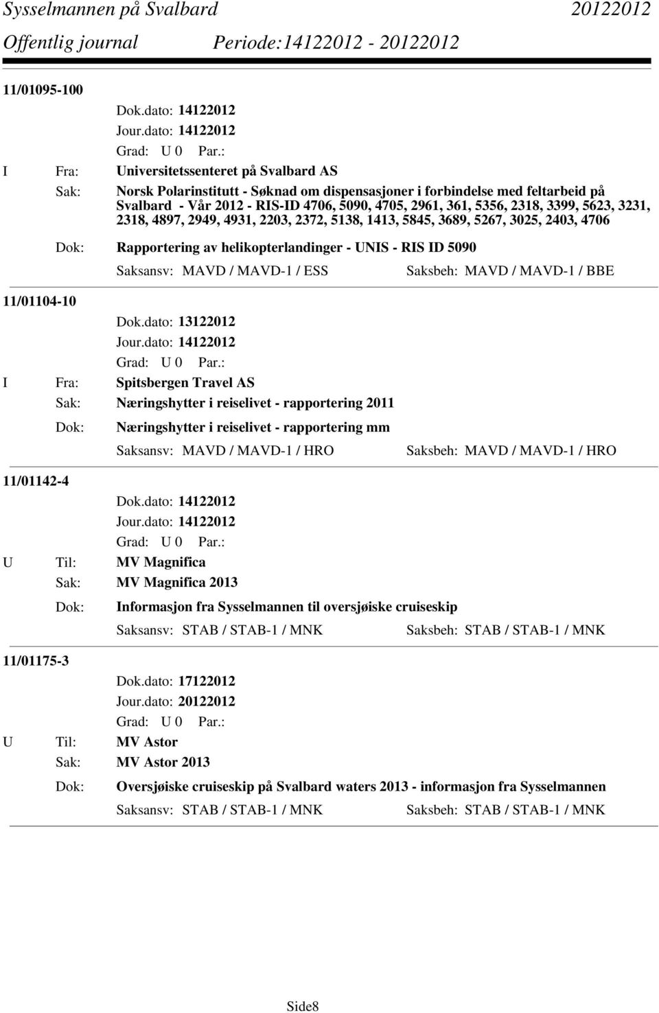 Saksbeh: MAVD / MAVD-1 / BBE 11/01104-10 Dok.