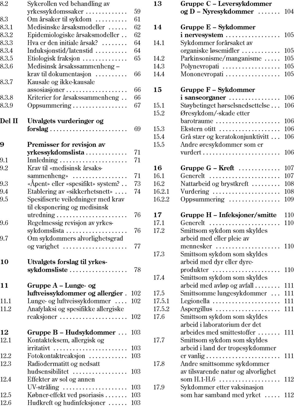 ......... 64 organiske løsemidler............ 105 8.3.5 Etiologisk fraksjon.............. 65 14.2 Parkinsonisme/manganisme..... 105 8.3.6 Medisinsk årsakssammenheng 14.3 Polynevropati.