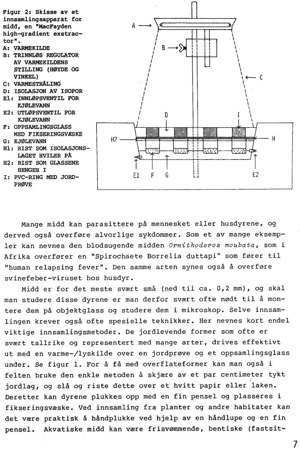 FIKSERINGSVRSKE G: KJOLEVANN H1: RIST SOM ISOLASJONS- LAGET WILER PA HZ: RIST SOM GLASSENE HENGER I I: PVC-RING MED JORD- El F G L A E2 PRBVE Mange midd kan parasittere pd mennesket eller husdyrene,