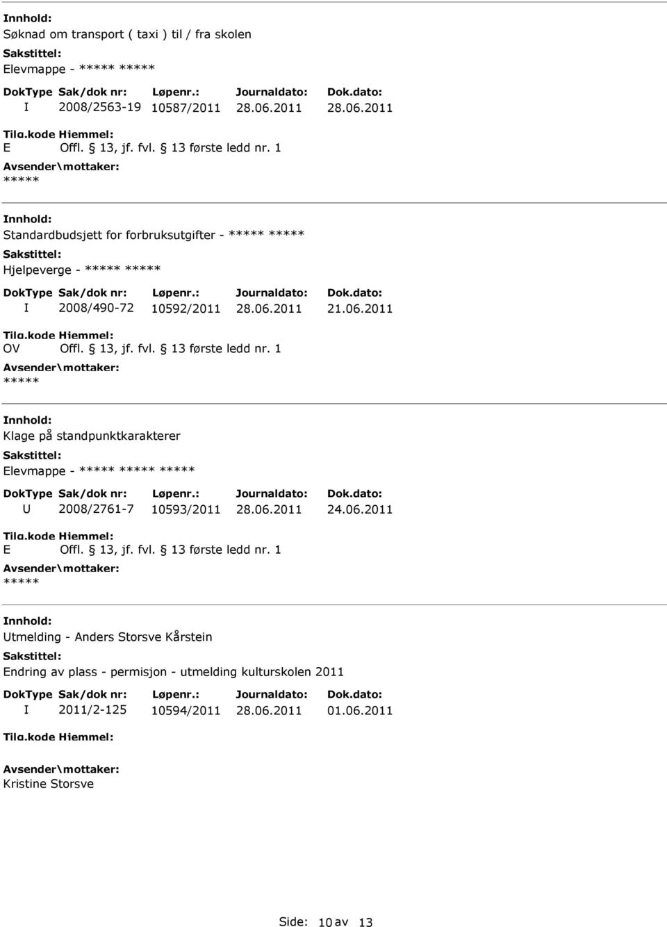 standpunktkarakterer Elevmappe - U 2008/2761-7 10593/2011 24.06.