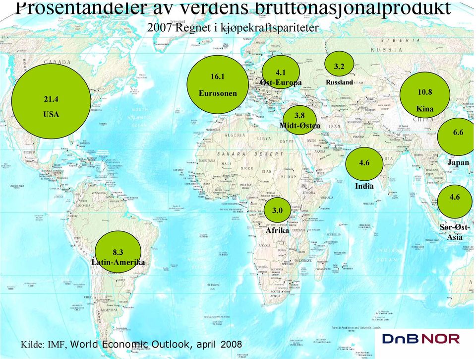 1 Øst-Europa Russland Eurosonen 10.8 3.8 Midt-Østen Kina 6.6 4.