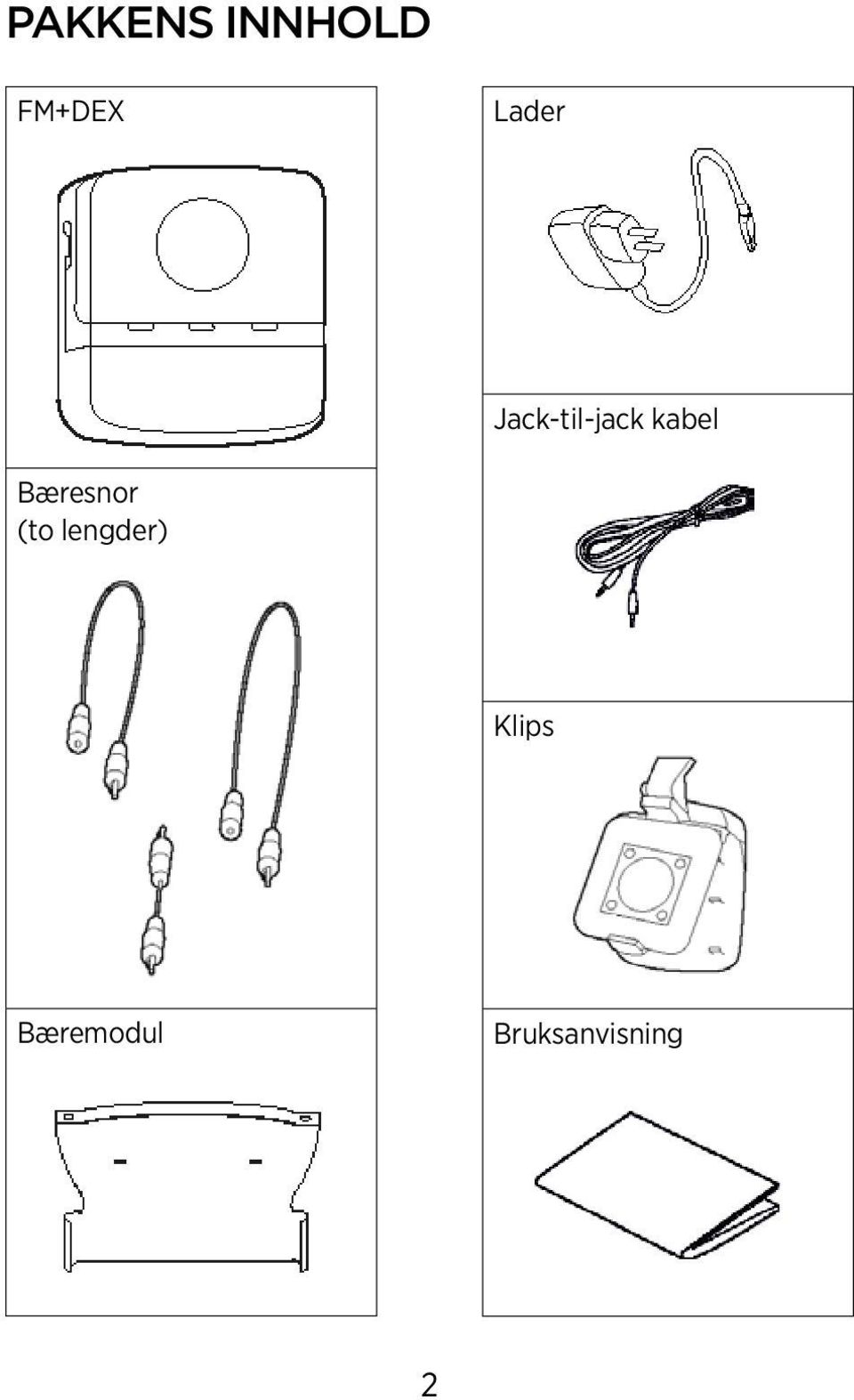 Bæresnor (to lengder)