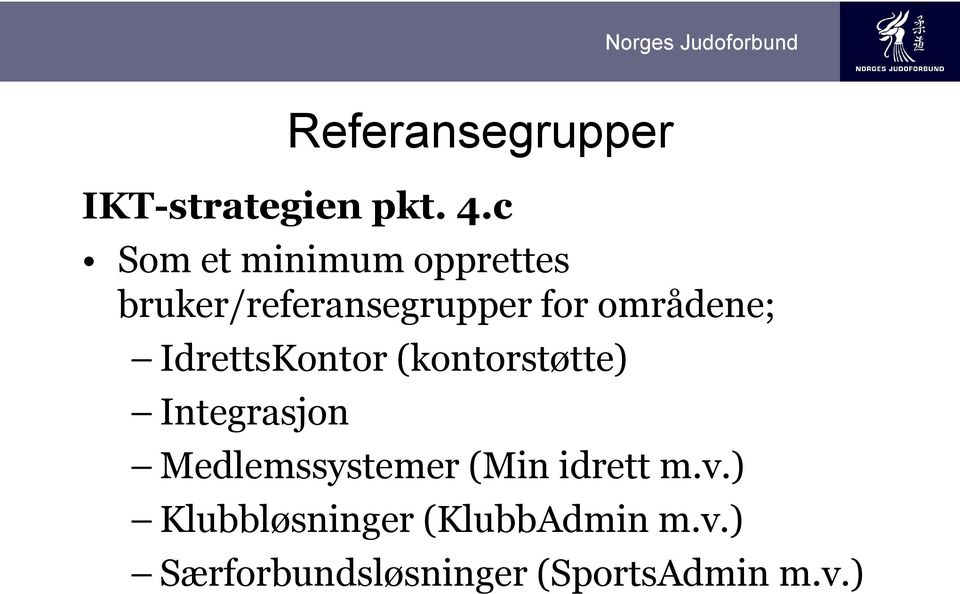 områdene; IdrettsKontor (kontorstøtte) Integrasjon