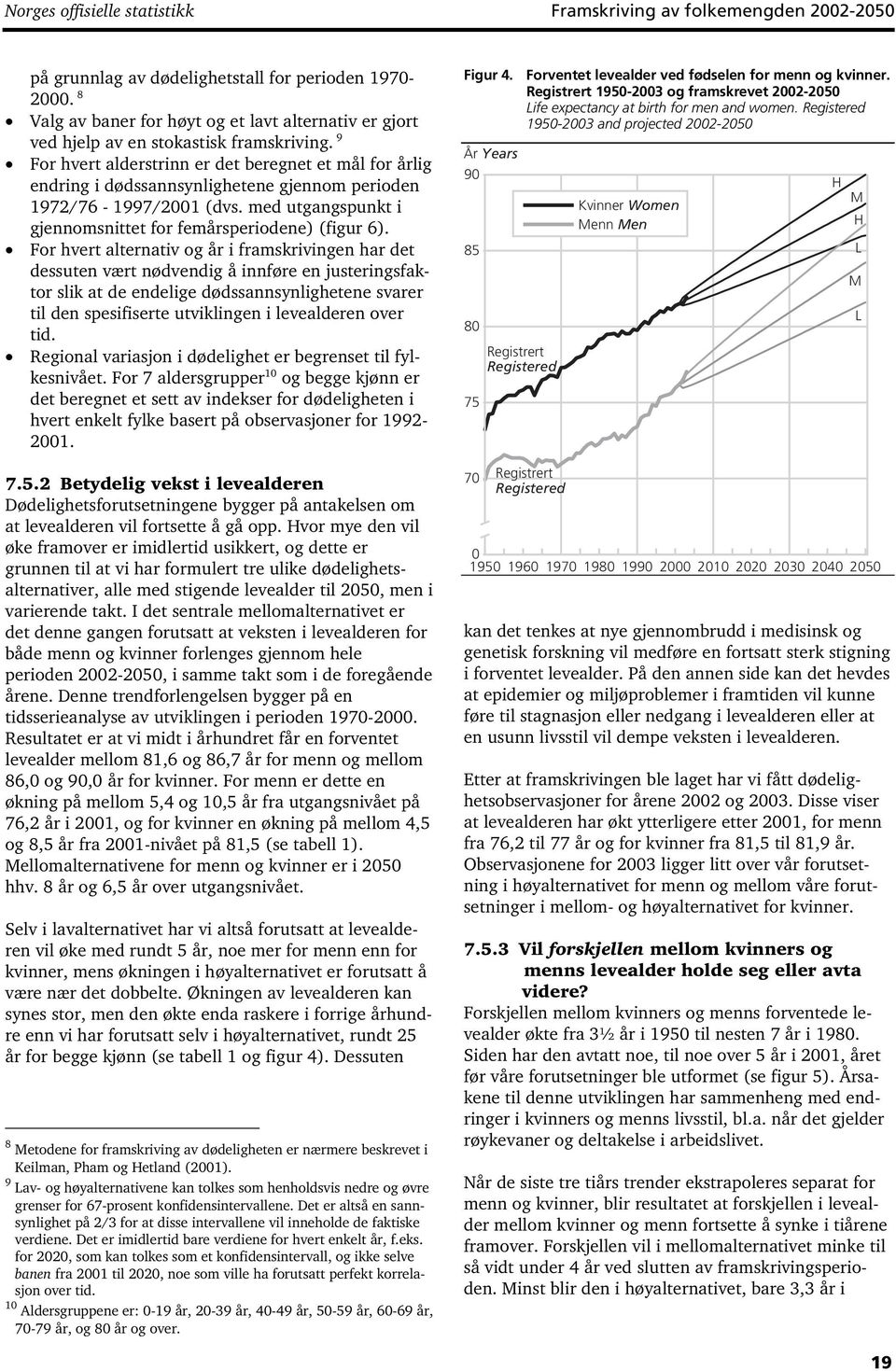 9 For hvert alderstrinn er det beregnet et mål for årlig endring i dødssannsynlighetene gjennom perioden 1972/76-1997/2001 (dvs. med utgangspunkt i gjennomsnittet for femårsperiodene) (figur 6).