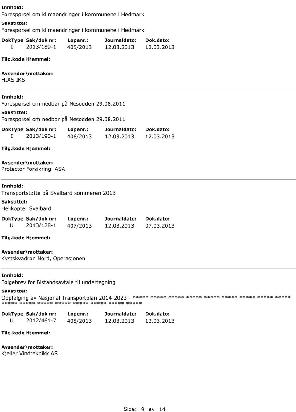 2011 2011 2013/190-1 406/2013 rotector Forsikring ASA Transportstøtte på Svalbard sommeren 2013 Helikopter Svalbard 2013/128-1