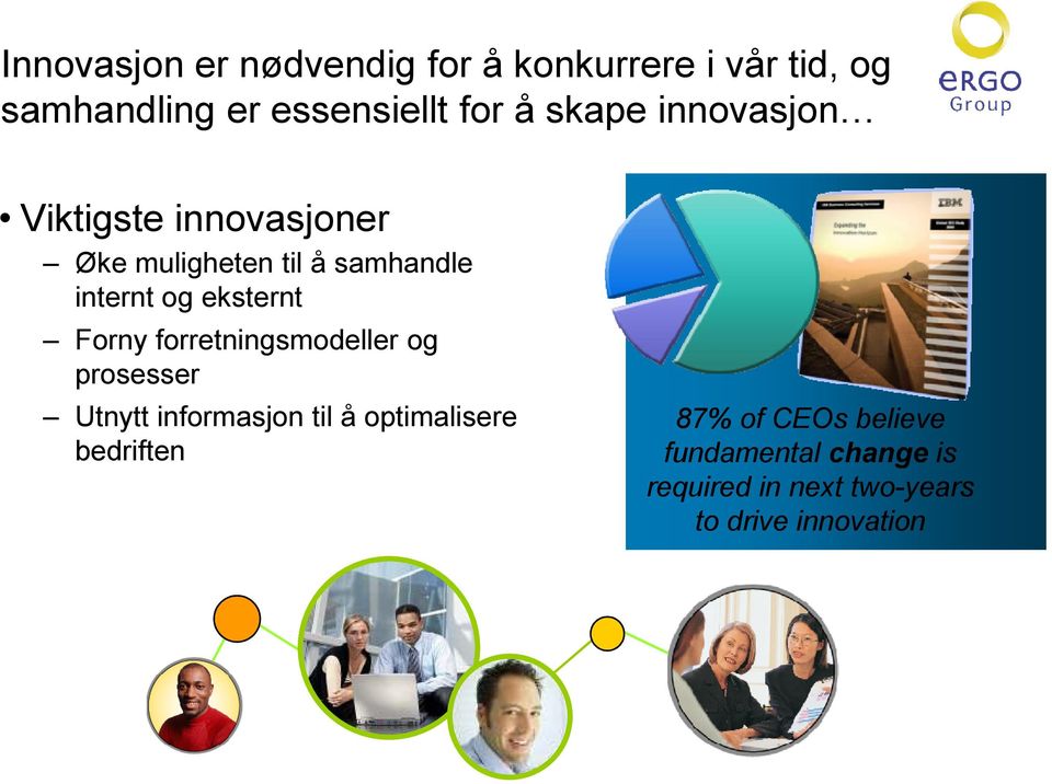 eksternt Forny forretningsmodeller og prosesser Utnytt informasjon til å optimalisere