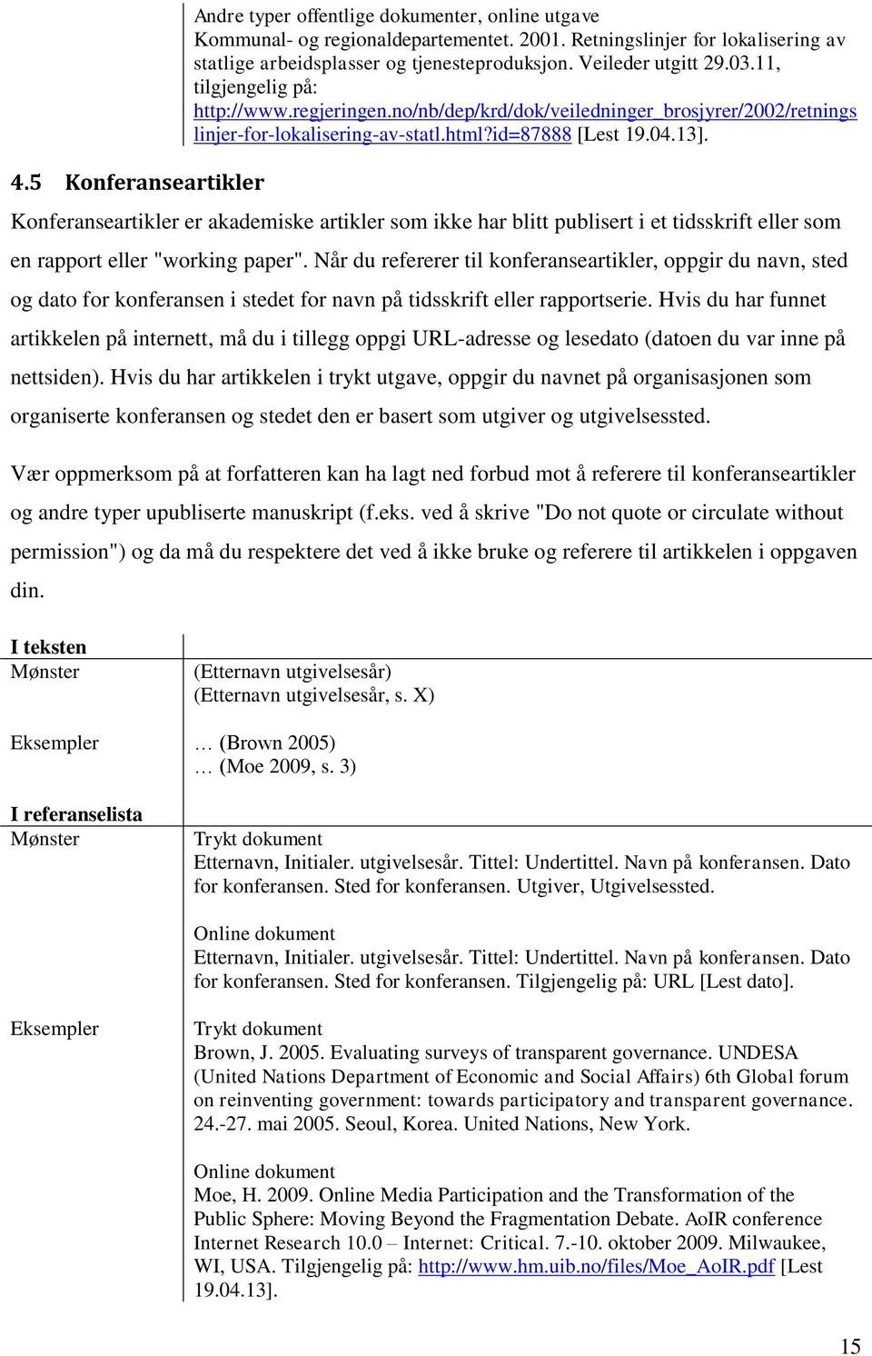 Konferanseartikler er akademiske artikler som ikke har blitt publisert i et tidsskrift eller som en rapport eller "working paper".