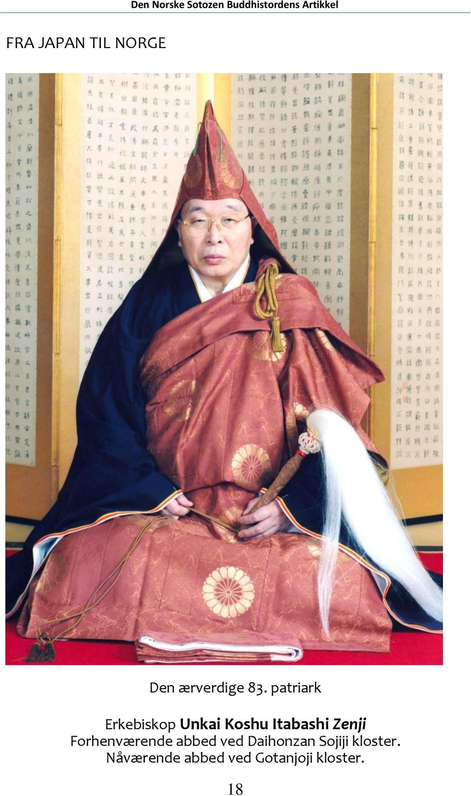 Zenji Forhenværende abbed ved Daihonzan