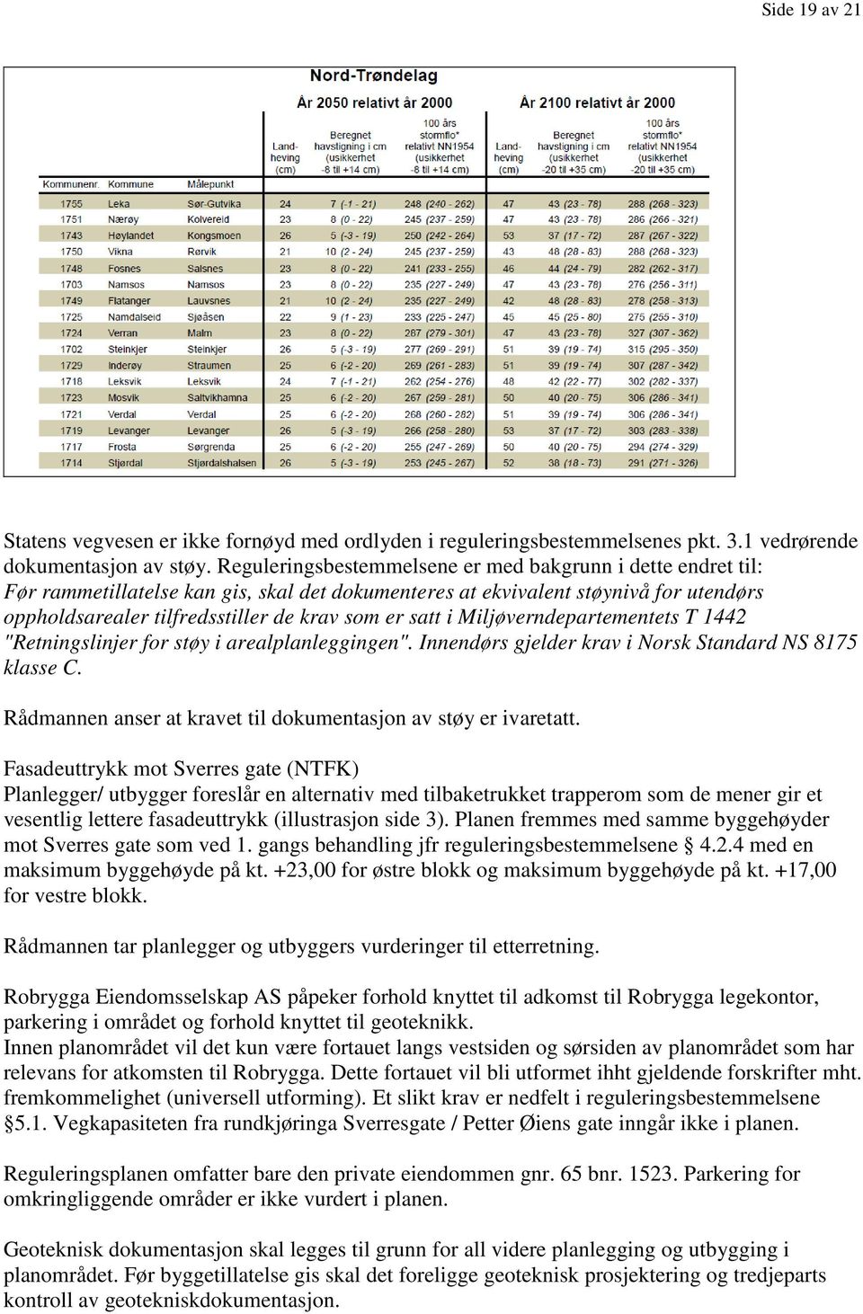 i Miljøverndepartementets T 1442 "Retningslinjer for støy i arealplanleggingen". Innendørs gjelder krav i Norsk Standard NS 8175 klasse C.