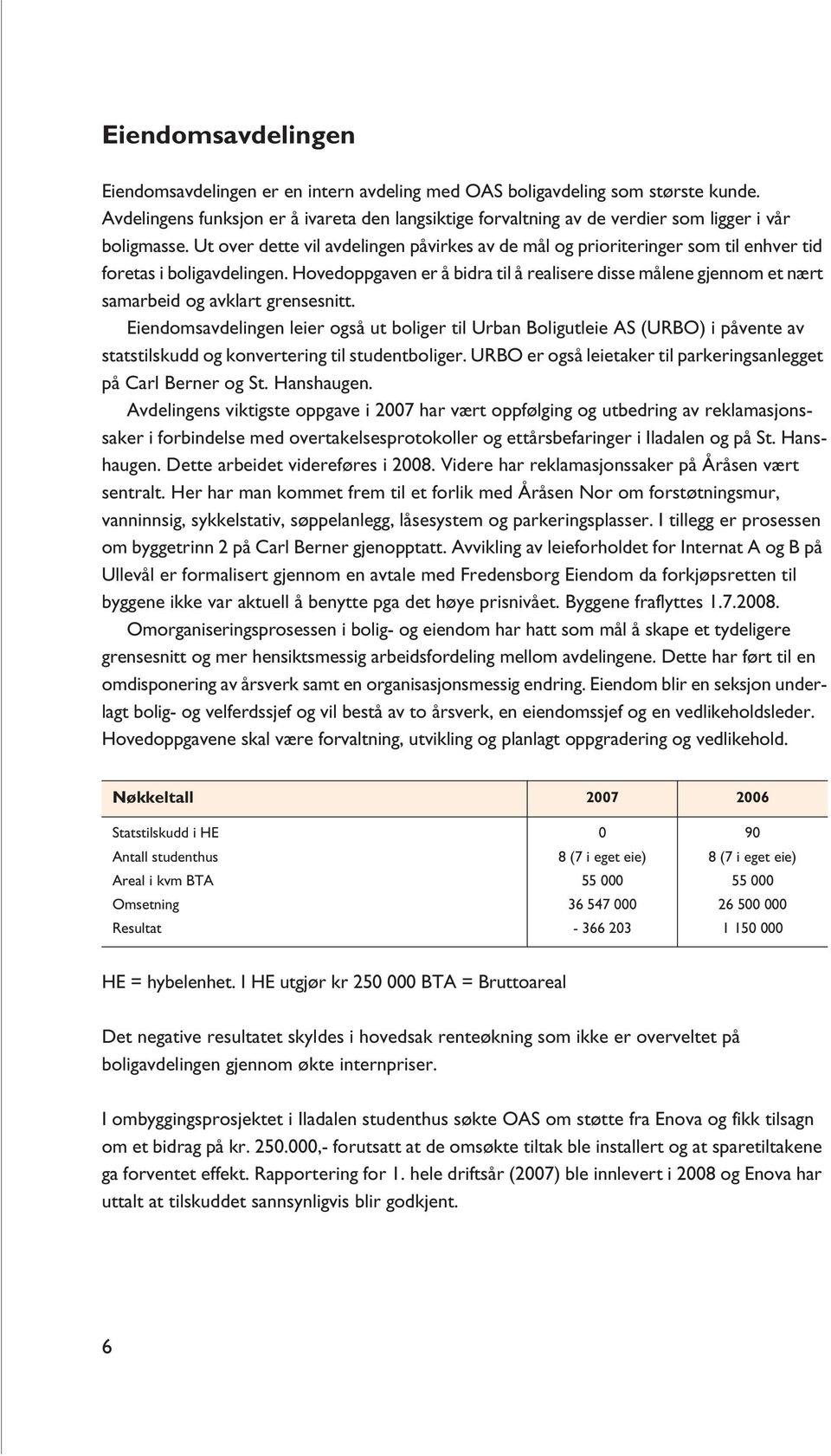 Ut over dette vil avdelingen påvirkes av de mål og prioriteringer som til enhver tid foretas i boligavdelingen.