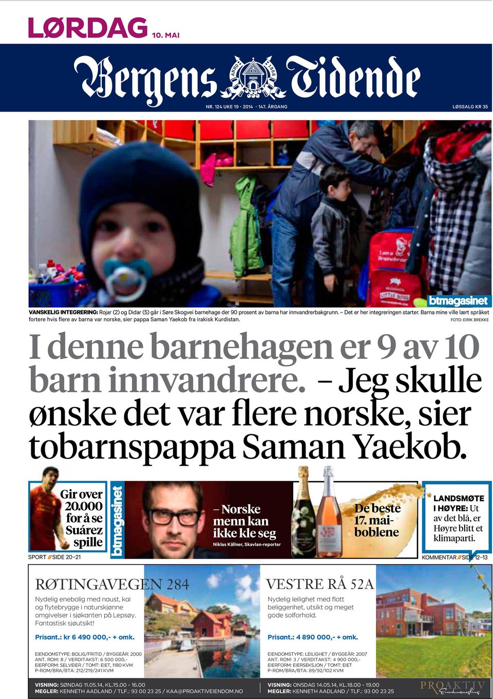 foto: EIRIK BREKKE I denne barnehagen er 9 av 10 barn innvandrere. -- Jeg skulle ønske det var flere norske, sier tobarnspappa Saman Yaekob. Gir over 20.