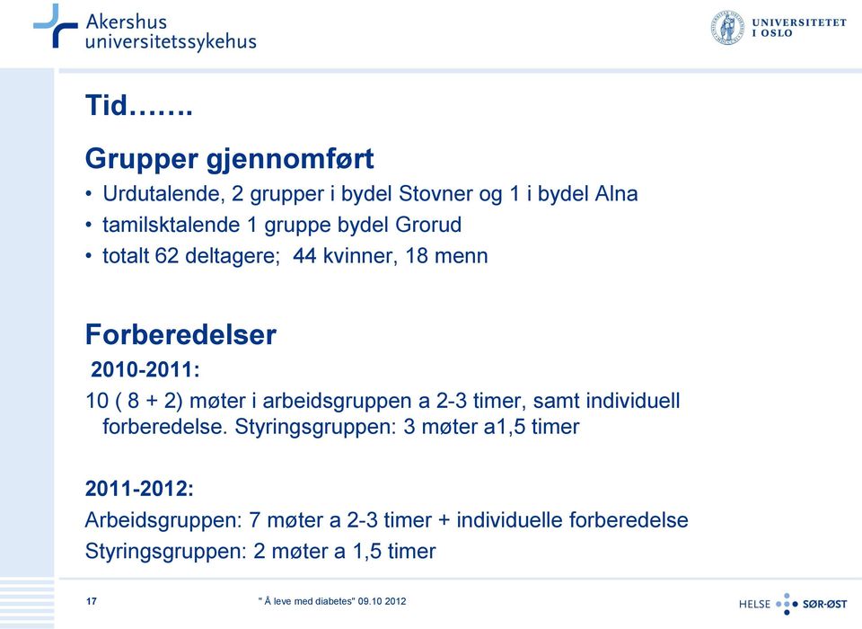 i arbeidsgruppen a 2-3 timer, samt individuell forberedelse.