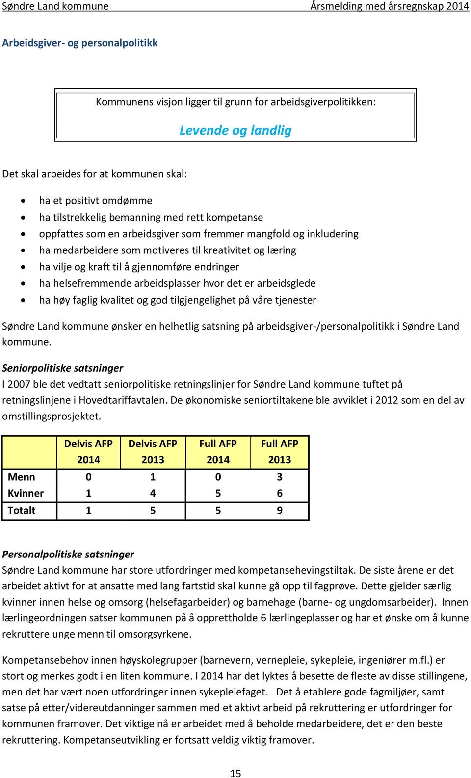 ha helsefremmende arbeidsplasser hvor det er arbeidsglede ha høy faglig kvalitet og god tilgjengelighet på våre tjenester Søndre Land kommune ønsker en helhetlig satsning på