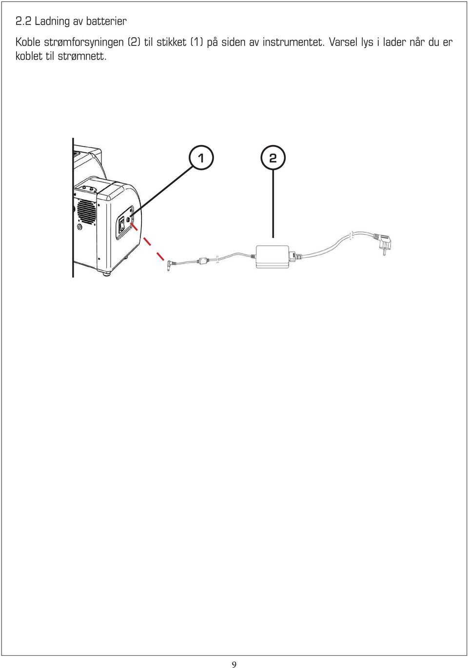 på siden av instrumentet.