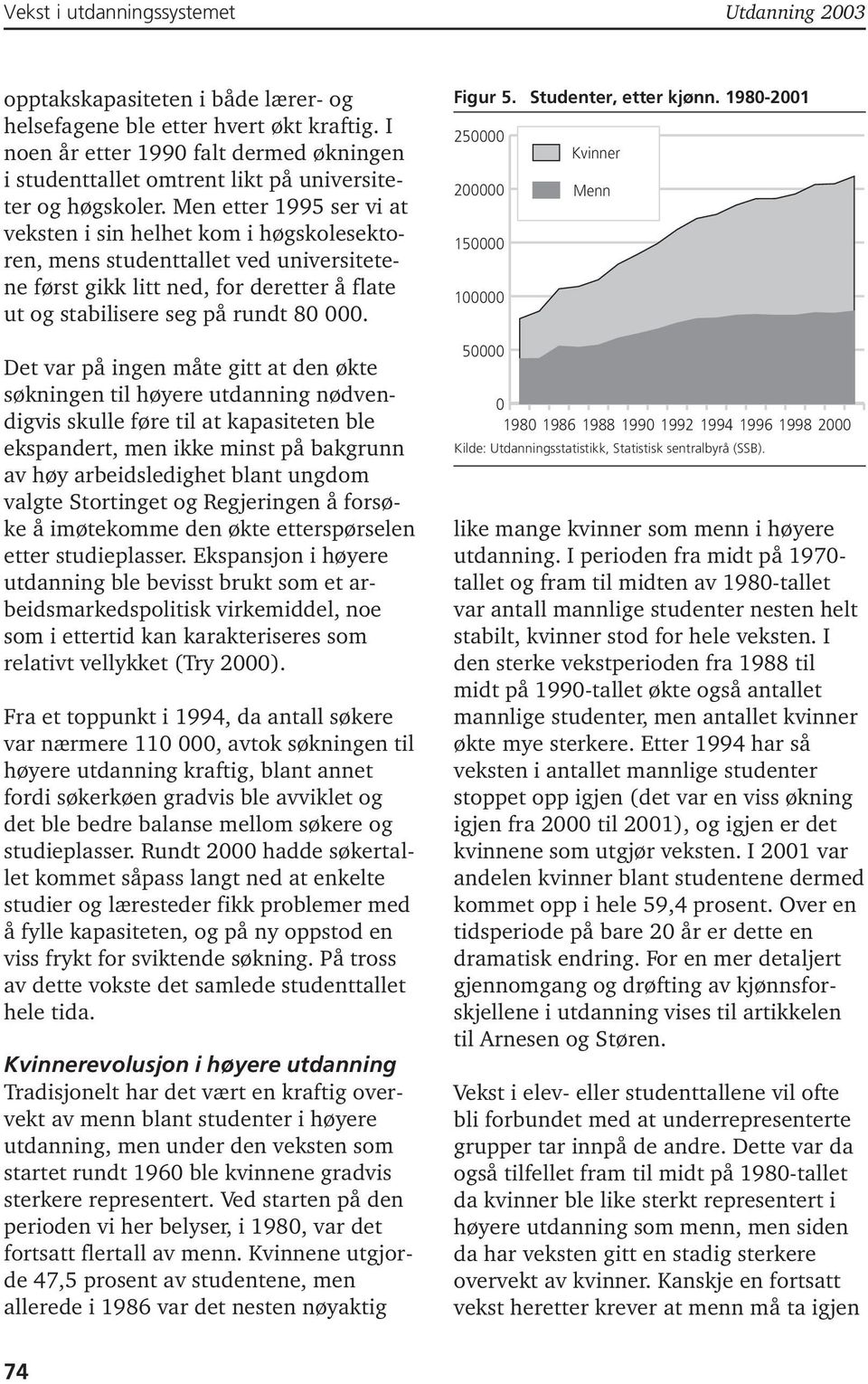 Det var på ingen måte gitt at den økte søkningen til høyere utdanning nødvendigvis skulle føre til at kapasiteten ble ekspandert, men ikke minst på bakgrunn av høy arbeidsledighet blant ungdom valgte