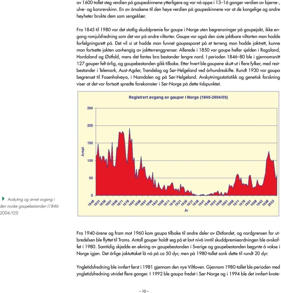 Fra 1845 til 1980 var det statlig skuddpremie for gaupe i Norge uten begrensninger på gaupejakt, ikke engang romjulsfredning som det var på andre viltarter.