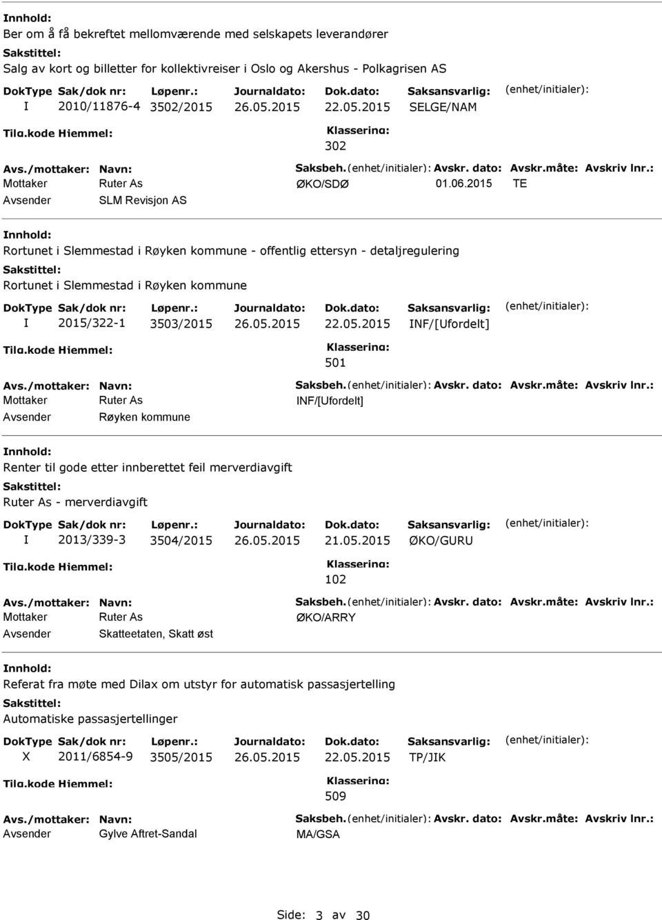 2015 TE SLM Revisjon AS nnhold: Rortunet i Slemmestad i Røyken kommune - offentlig ettersyn - detaljregulering Rortunet i Slemmestad i Røyken kommune 2015/322-1 3503/2015 22.05.2015 NF/[fordelt] Avs.